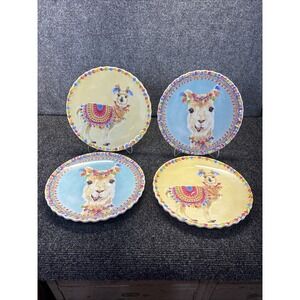 The Spring Shop~9" Melamine Llama Plates~Set of 4